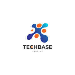 Fototapeta premium Dot Networked Technology Logo Design Template