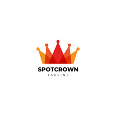 Obraz premium Layered Red King Crown With Spotlight Logo Design Template