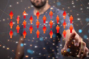 Digital technology background. Network connection dots and lines.