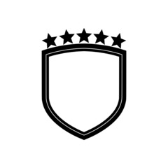 Obraz premium Shield with stars icon isolated on white background