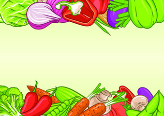 Vegetables background with text space