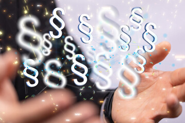 paragraph law sign digital in hand.