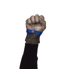 butcher metal glove isolated on white background