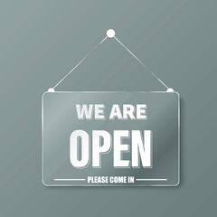 Come in we are open hanging sign