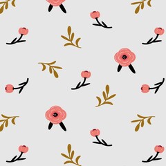 Vintage tropical flower pattern vector