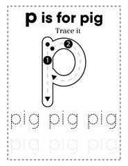 BIG Alphabet Letter Tracing Worksheet For Preschoolers and Toddlers