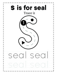 Fototapeta premium BIG Alphabet Letter Tracing Worksheet For Preschoolers and Toddlers