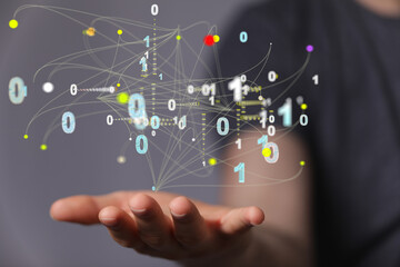 Technology background. Big data concept. Binary