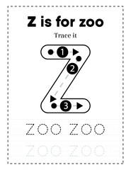 BIG Alphabet Letter Tracing Worksheet For Preschoolers and Toddlers