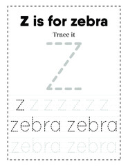 BIG Alphabet Letter Tracing Worksheet For Preschoolers and Toddlers