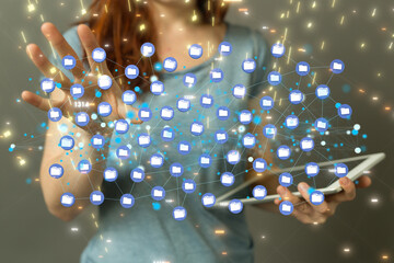 data network 3d digital info