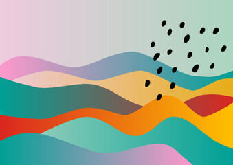 Vectores. Fondo de ondas de colores; ilustración abstracta con degradados de colores