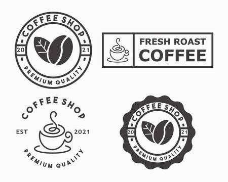 coffee shop logo design template. eco, bio, natural concept logo, coffee illustration vector