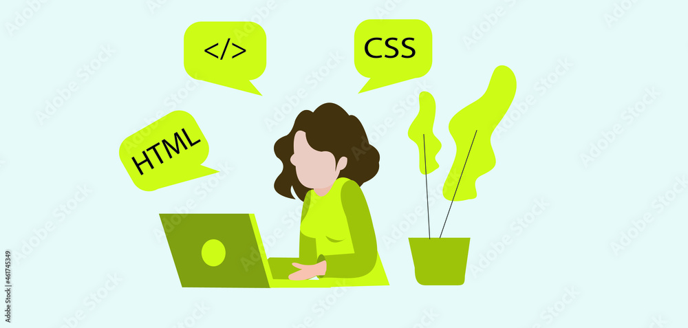 Wall mural 2d illustration web programmer man