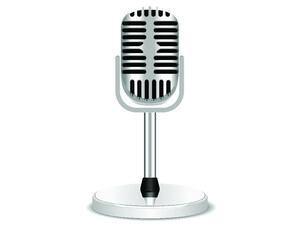 Retro microphone isolated on a white background