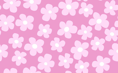 Floral seamless with hand drawn color flowers. Cute summer background. Modern floral compositions. Fashion vector stock illustration for wallpaper, posters, card, fabric, textile