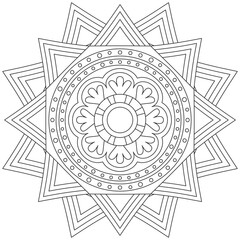 Leaf Flower Petal Coloring Mandala Art Simple Graphic Shape Vector Floral Oriental Outline Vintage Decorative Elements Pattern Illustration Islam Arabic Indian Turkish Mystic Religion Morals Lotus
