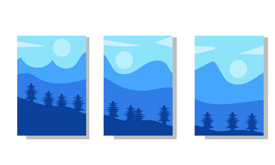 Fototapeta premium Book Cover Mountain Blue Landscape
