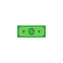 dollar clipart on white background. Cash flat icon.