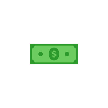 dollar clipart on white background. Cash flat icon.