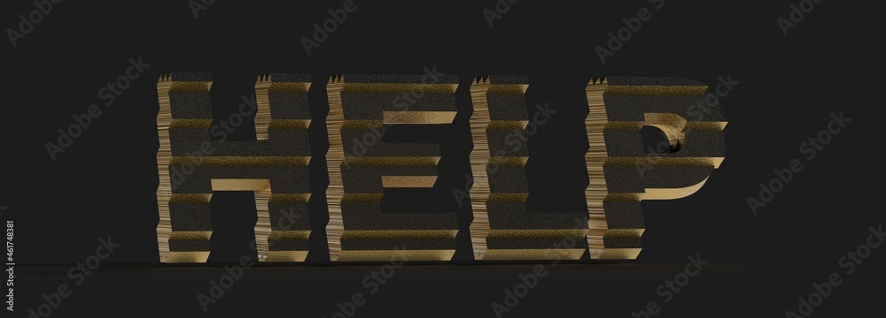Poster modern help and support in 3d