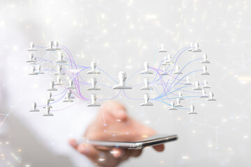 hierarchy connection team group 3d