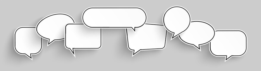 speech bubbles with shadow row
