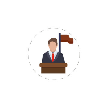 recommend clip art: speaker icon. orator speaking from tribune clipart on white background. speaker flat icon.