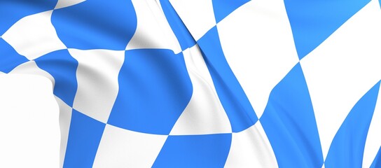 bavaria flag germany  blue and white 3d