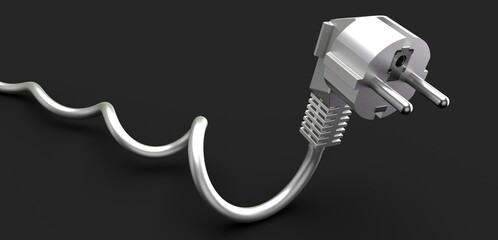 white Power Plug Isolated cable