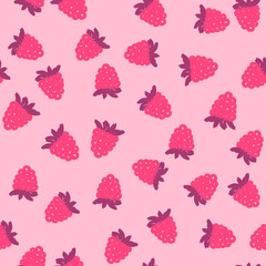 Vintage seamless background with raspberries
