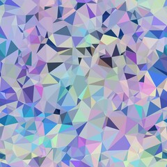 Seamless iridescent triangle pattern for surface pattern print. High quality illustration. Blue and purple holographic vivid trendy swatch. Funky contemporary graphic tile for background or textile.