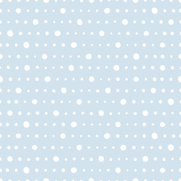 Blue seamless pattern with white dots.