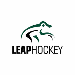 Jumping frog logo for hockey or other purposes. Frog jump