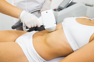 Woman on laser hair removal procedure