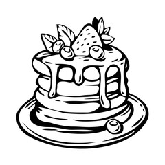Vector pancake isolated on white background.