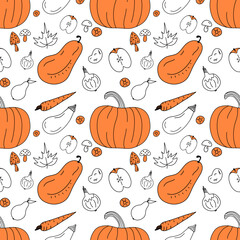 seamless pattern with pumpkins
