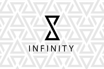 infinity symbol logo design as letter S - obrazy, fototapety, plakaty