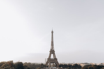 Fototapeta na wymiar Beautiful/wonderful view of famous Eiffel Tower in Paris, France.