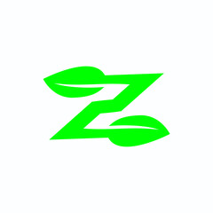 Obraz premium Z leaf initial logo vector image