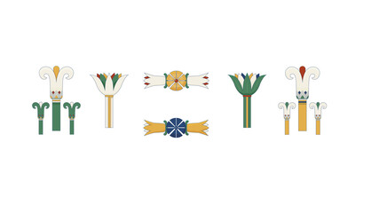 Egypt ornamental elements set. Ornamental elements of Ancient Egypt.