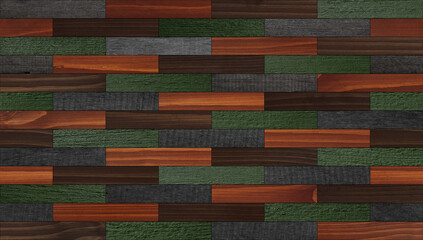 Seamless wooden background. Dark wooden wall made of narrow planks. Wood texture.