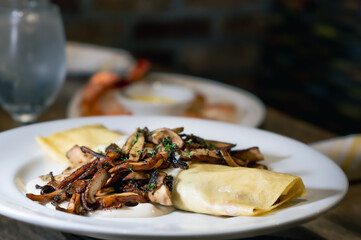 Steak & Wild Mushroom Crepe