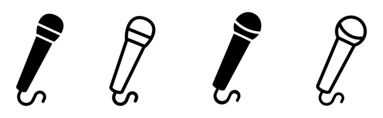 Microphone Icons set. mic icon. Karaoke mic. Podcast microphone. web and mobile icons. vector illustration