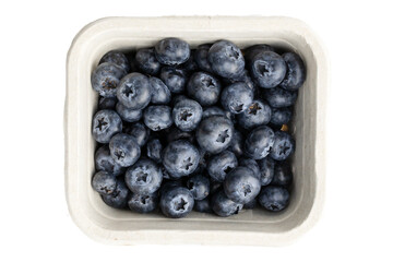 blueberries in the package top view
