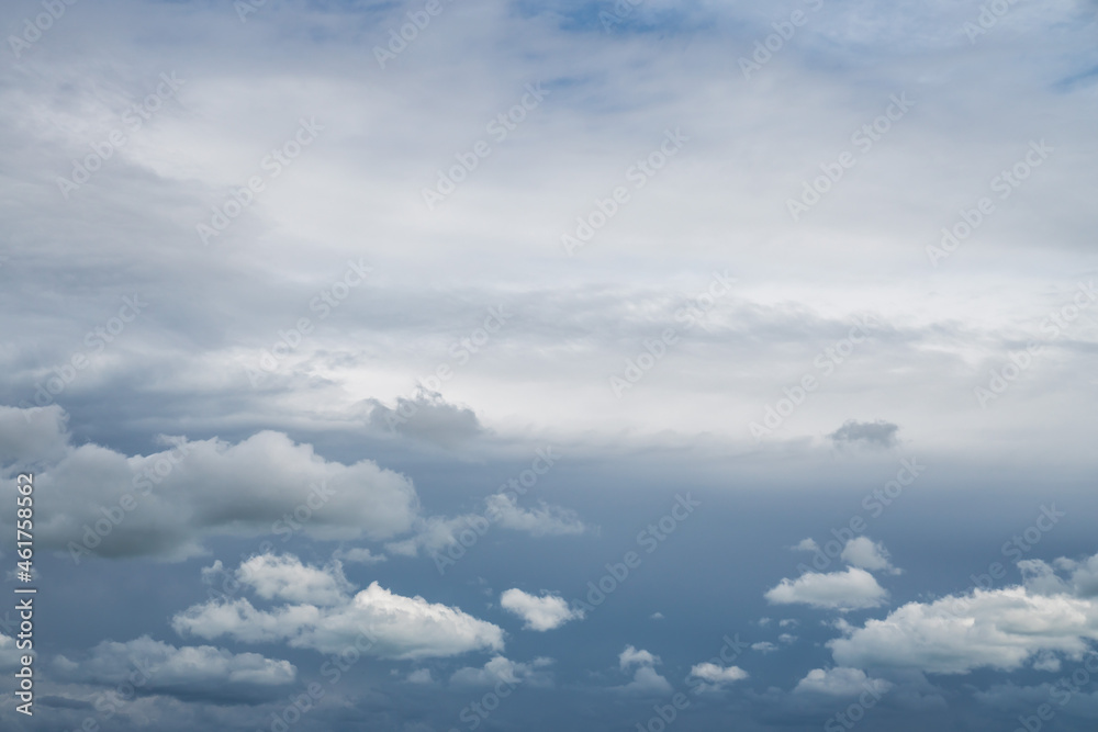 Canvas Prints replacement sky background or backdrop with beautiful fluffy white cumulus clouds below and altostra
