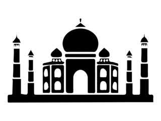 Black sketch of Taj Mahal
