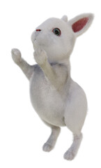 3D White bunny