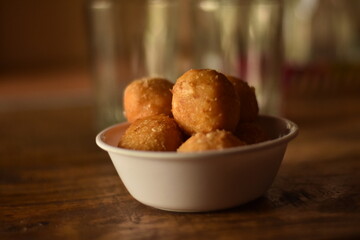 My Favourite White Bowl With Fresh Cheese Balls. Food Photography