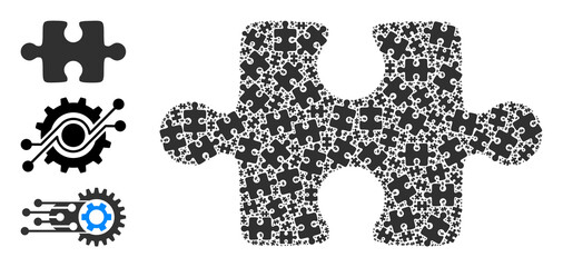 Itself fractal composition puzzle item. Vector puzzle item fractal is made with random fractal puzzle item elements. Flat design.